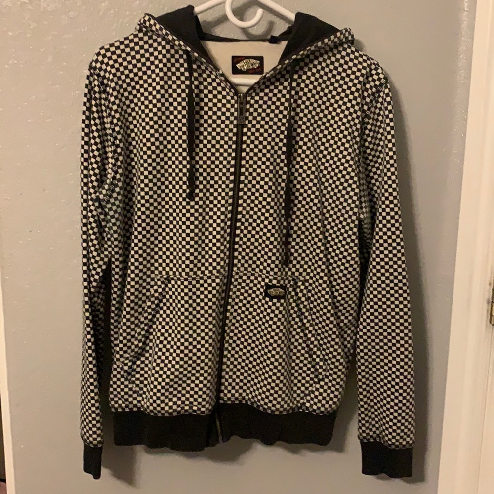 Vans checkered zip up sweater